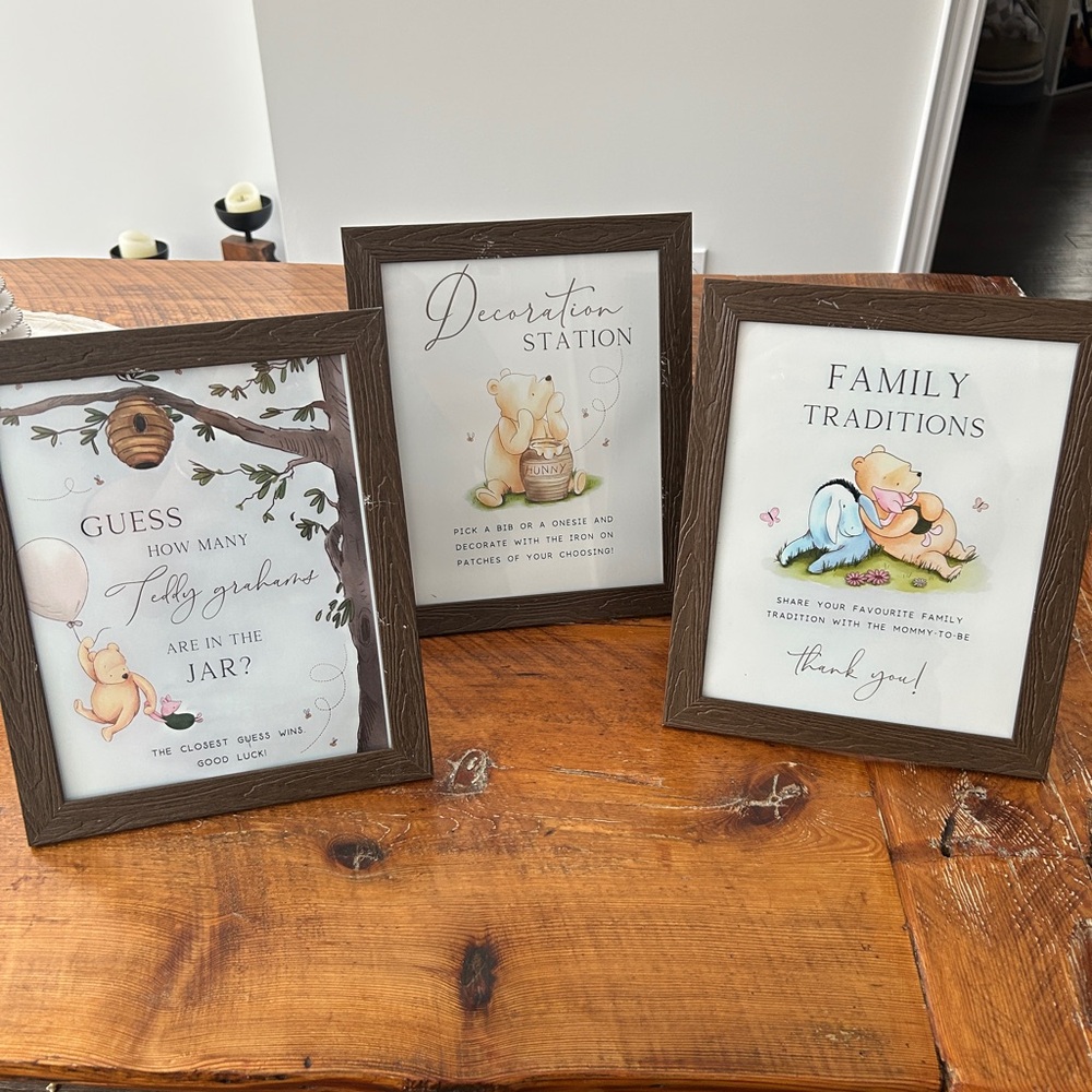Baby shower Decor Picture Frame Set